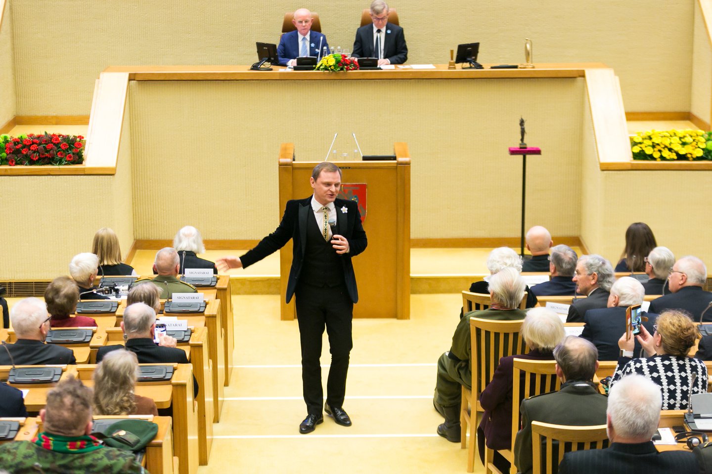 Iškilmingas Seimo posėdis Laisvės gynėjų dienai paminėti.<br> T.Bauro nuotr.