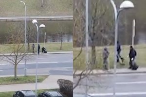 Pro Seimo langus užfiksuotas bjaurus valytojo poelgis: šiukšles išmetė į Nerį