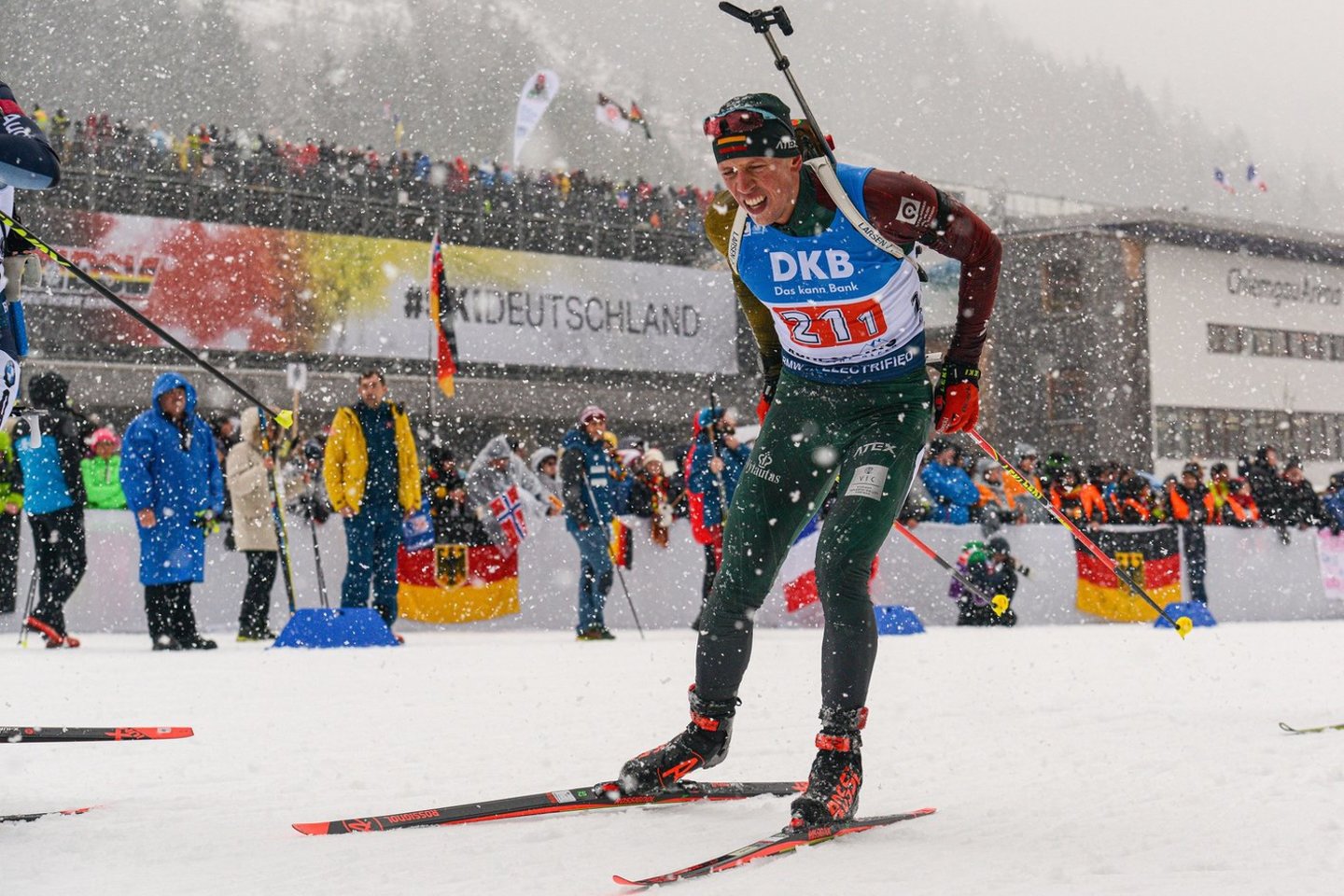 Lietuvos vyrų biatlono rinktinė pasaulio taurės etapo estafetėje užėmė 14-ąją vietą. <br> A.Ivanovo nuotr.