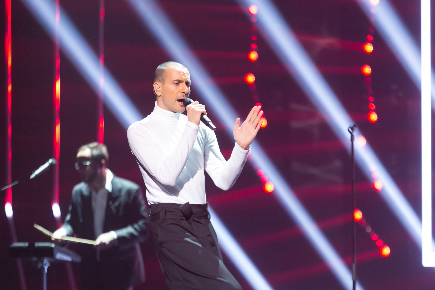 Nacionalinės „Eurovizijos“ atrankos filmavimo akimirka.<br>T.Bauro nuotr.