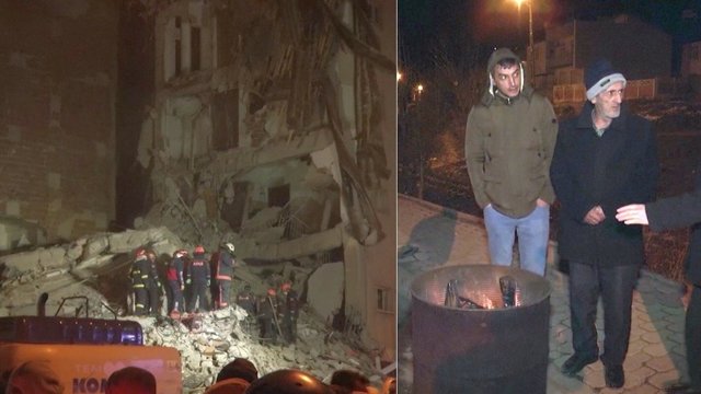 Baisūs žemės drebėjimo Turkijoje vaizdai: byrantys namai, panikuojantys žmonės