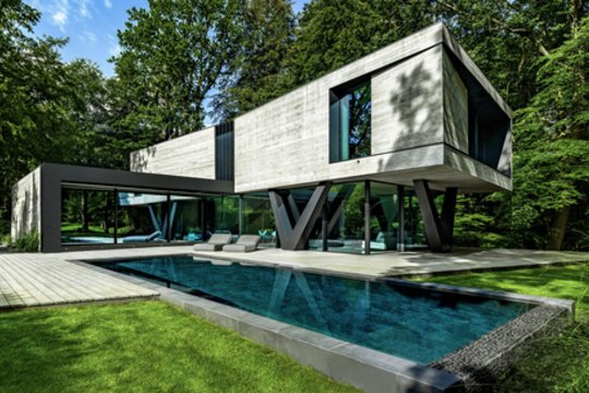 Namas Vokietijoje „Villa NEO House“ / architektai „Querkopf Architekten“.<br>Frank Löschke / archdaily.com nuotr.