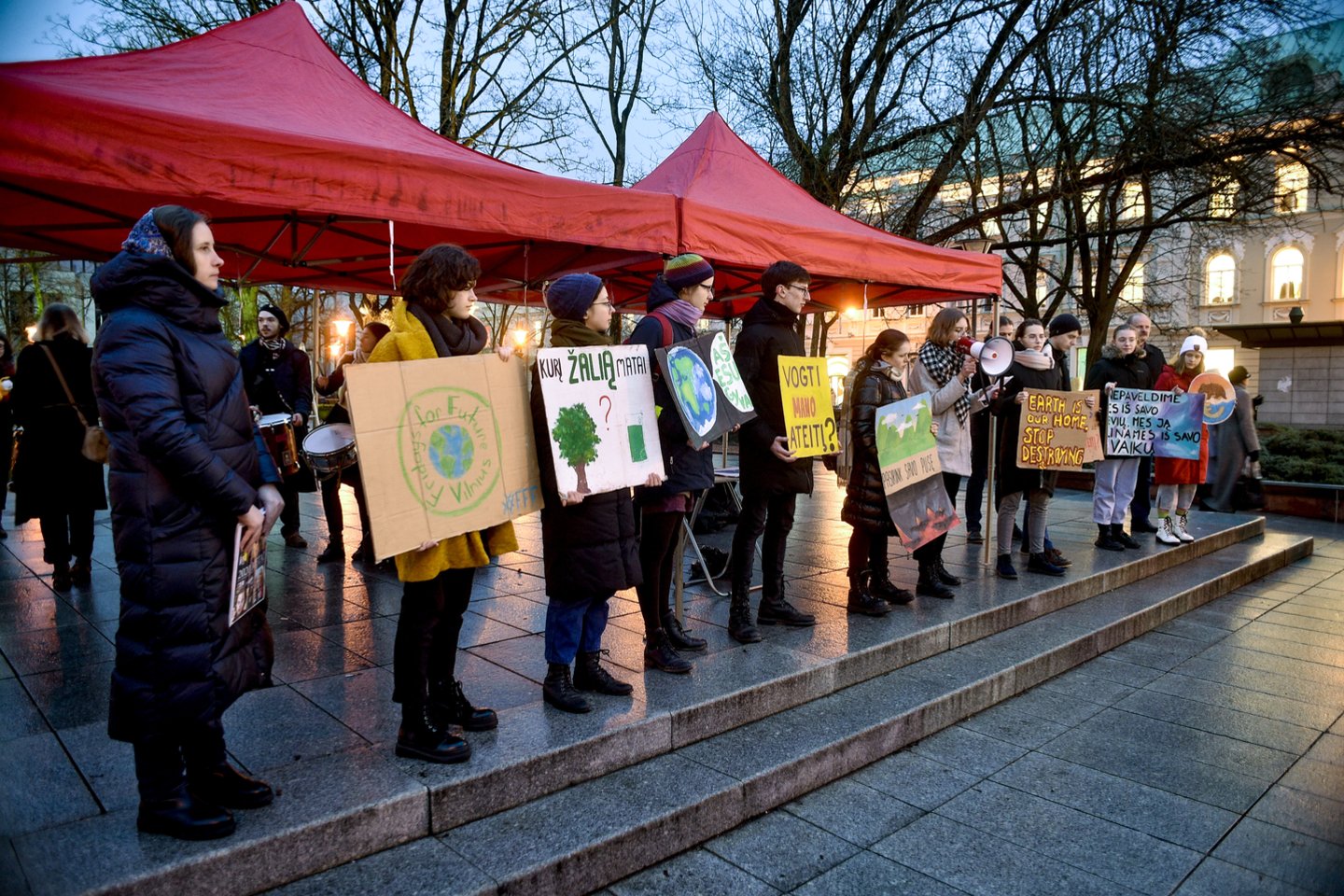 Klimato kaitos protesto akcija Vilniuje.