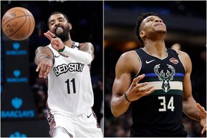 NBA naktis: K. Irvingo rezultatyvus šėlsmas ir „Bucks“ septintasis pralaimėjimas