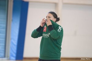 Vartininkė B. Šliupaitė Lietuvos moterų rankinio lygos rungtynėse pelnė net penkis įvarčius