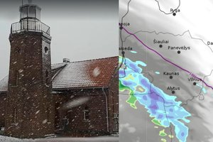 Žiemos reiškiniai atslenka į Lietuvą: pamarį užklupo gausus sniegas