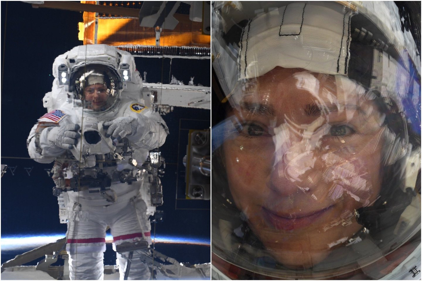  NASA astronautė Jessica Meir neseniai savo „Twitter“ paskyroje pasidalino turbūt vienomis įspūdingiausių asmenukių pasaulyje.<br> J.Meir nuotr.