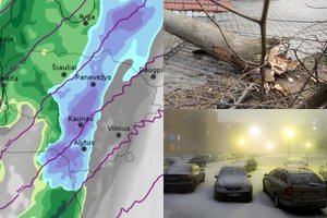 Per Lietuvą slenka galingas ciklonas: tarnybos perspėjo pasisaugoti 