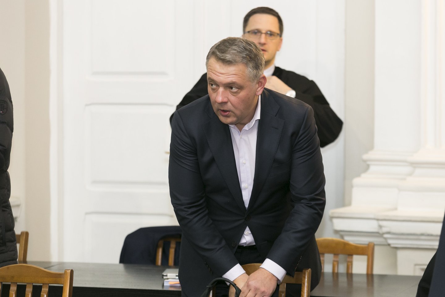 Vilniaus apygardos teismas patenkino „MG Baltic“ politinės korupcijos byloje kyšio ėmimu įtariamam buvusiam liberalų vadovui Eligijui Masiuliui ketvirtadienį panaikino anksčiau skirtas kardomąsias priemones.<br>T.Bauro nuotr.