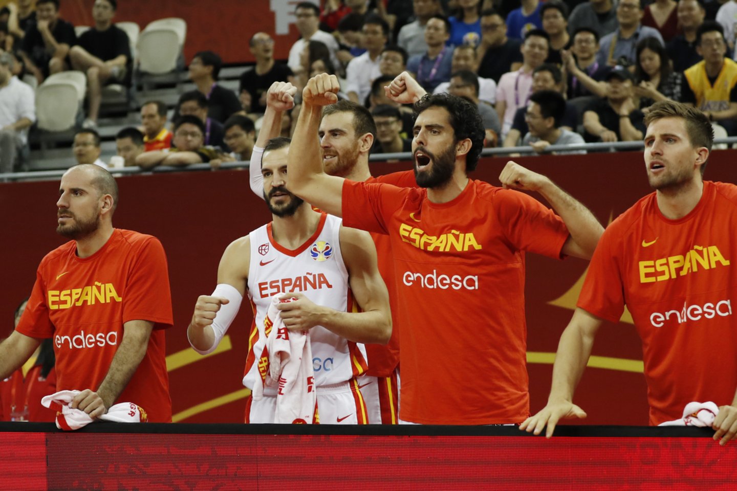  Ispanijos rinktinės krepšininkai.<br> Reuters/Scanpix nuotr.