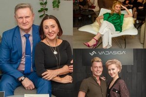 Kolekcijos pristatyme – amuletais pasipuošusi Vaiva Budraitytė su bičiuliu