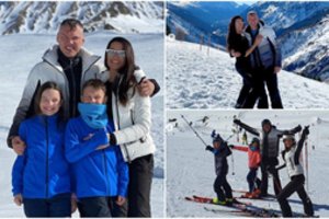 Šaras atrado laisvo laiko: su šeima slidinėjo žinomiausiame Prancūzijos Alpių kurorte
