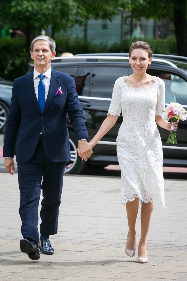 N.Numavičiaus ir K.Leontjevos vestuvių akimirka.<br>T.Bauro nuotr.