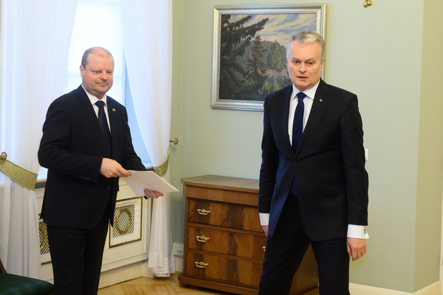 Premjeras Saulius Skvernelis ir prezidentas Gitanas Nausėda.