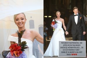 Ugnė Siparė parduoda pagal individualų užsakymą siūtą vestuvinę suknelę