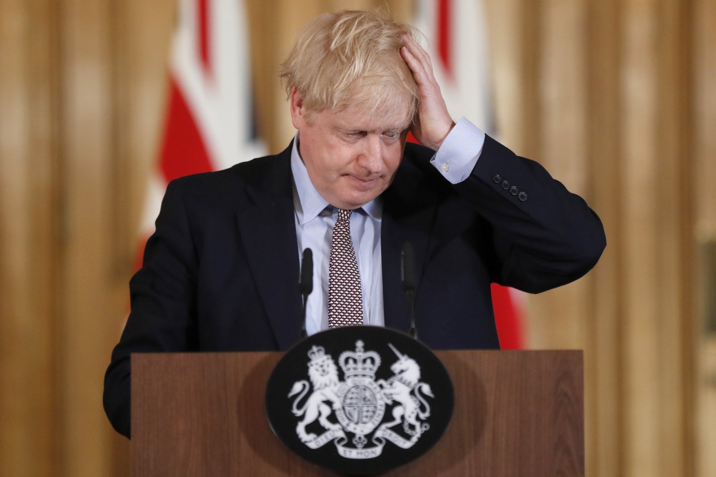 Iki šiol Jungtinėje Karalystėje buvo patvirtinti 39 infekcijos COVID-19 atvejai, bet premjeras Borisas Johnsonas perspėjo, kad „labai tikėtina“, jog šis skaičius augs. <br> AP/Scanpix nuotr.