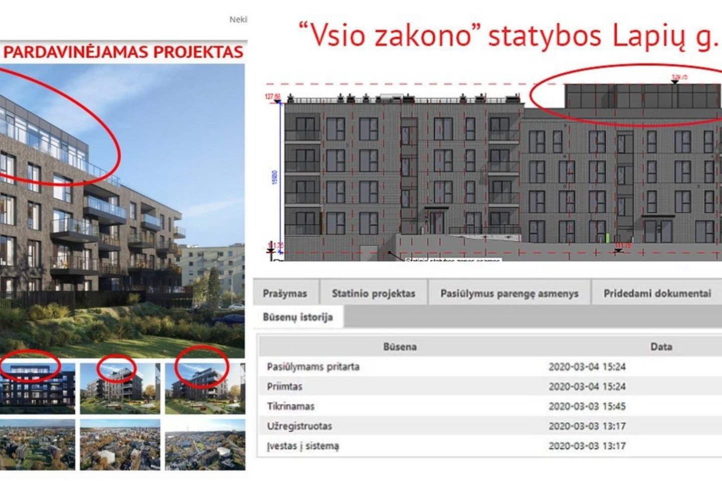 Administracinės paskirties pastato su gyvenamosiomis patalpomis Lapių g. 3 projektiniams pasiūlymams pritarta per dieną.<br>Socialinio tinklo vizual.