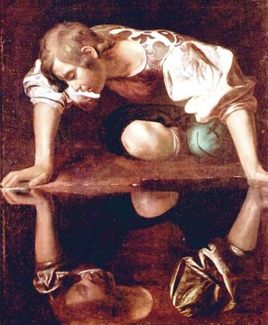 1475 m. gimė italų dailininkas, architektas ir poetas, žymiausias brandžiojo Renesanso menininkas Michelangelo. Italų Renesanso dailininko Michelangelo Merisi da Caravaggio (1475–1564) paveikslas „Narcizas“.<br>„Wikimedia Commons“ nuotr.