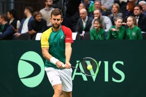 Daviso taurės mačas prasidėjo L. Grigelio pralaimėjimu varžovui iš Portugalijos