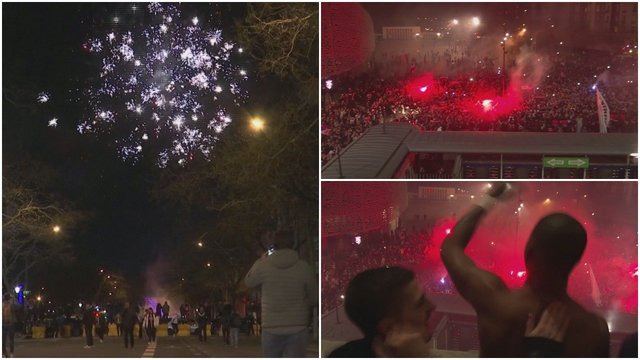 Draudimas eiti į stadioną nesutrukdė šventės: PSG pergalę paminėjo įspūdinga futbolo aistruolių minia