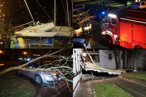 Vaizdai po košmariškos nakties Lietuvoje: medžiai traiškė automobilius, griuvo statiniai, subyrėjo ferma