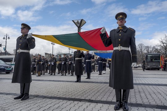 NATO ir Lietuvos vėliava.<br>V.Ščiavinsko nuotr.