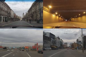 Pirmąją karantino dieną – neįprasti vaizdai sostinės gatvėse piko metu