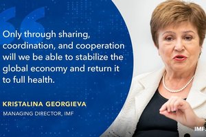 TVF vadovė: pasauliui reikia koordinuoto fiskalinio atsako į pandemiją