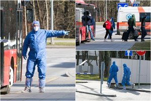 Vilniaus gatves žaibiškai skrodė policijos lydimas autobusas: lėkė į Santaros klinikas, išvedė žmones