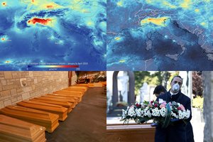 Vaizdai iš kosmoso: kol viruso giltinė šienauja žmones, likę gyvieji gali pakvėpuoti švaresniu oru