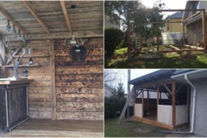 Kauniečių pora pavėsinę įsirengė net neužsukę į statybinių medžiagų parduotuvę