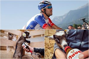 Prancūzų dviratininkas dykinėdamas dėl karantino socialiniuose tinkluose sukūrė paskyrą ožkai