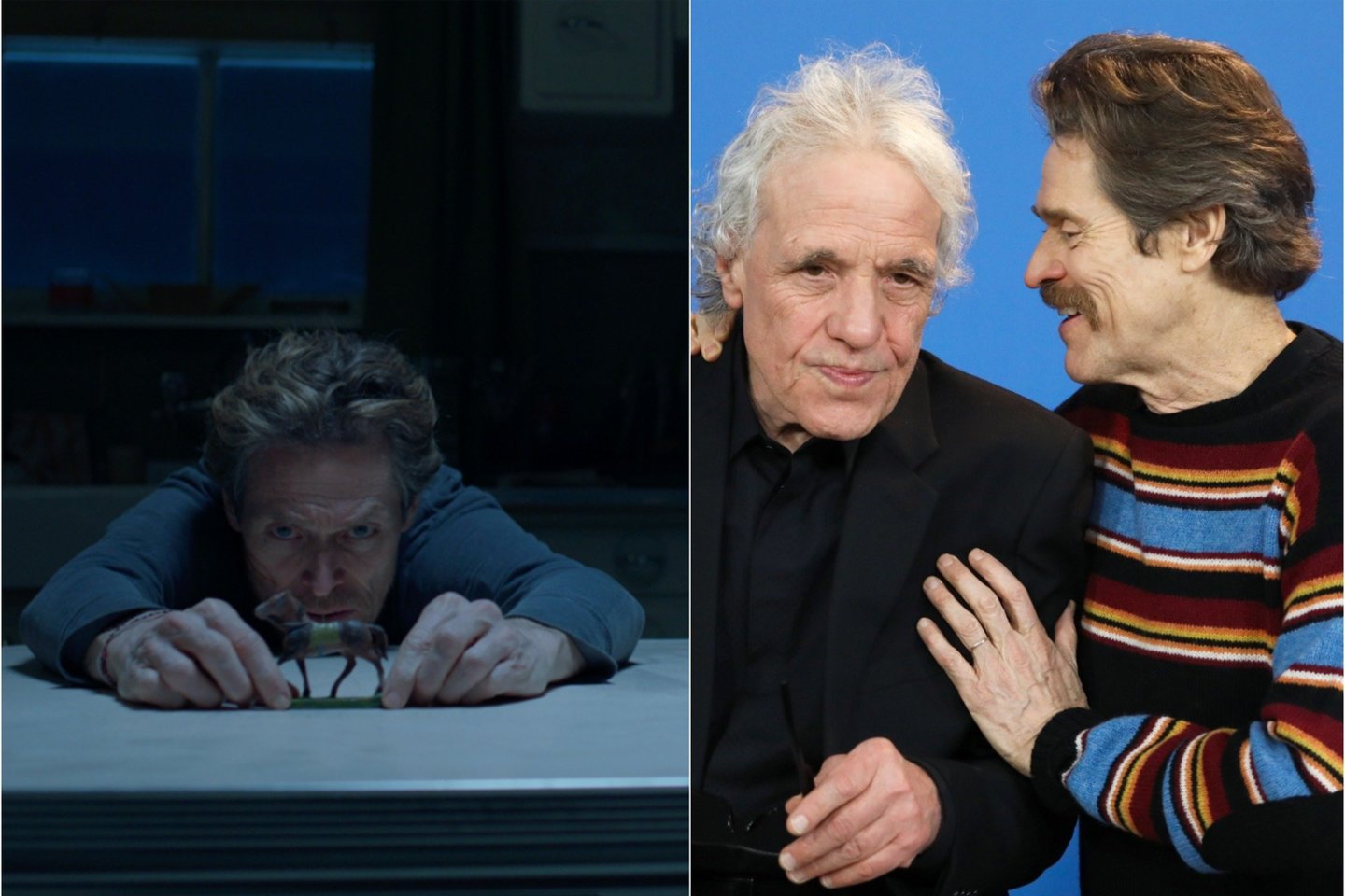 W.Dafoe (dešinėje) ir A.Ferrara naujausią filmą „Sibiras“ pristatė Berlyne.<br>„Scanpix“ („Reuters“) ir „Vivo Film“ nuotr.