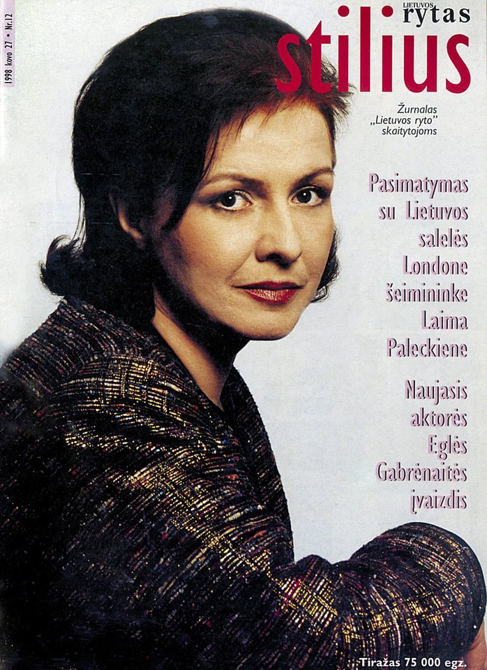Eglė Gabrėnaitė papuošė 1998-ųjų kovo 27-osios „Lietuvos ryto“ žurnalo „Stilius“ viršelį.<br>LR archyvo nuotr.
