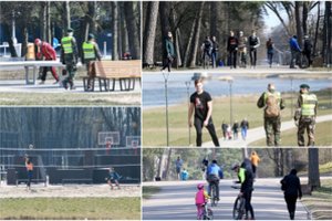 Vilniaus ir Kauno parkai saulėtą šeštadienį: karantinas ir pareigūnai sustabdė ne visus
