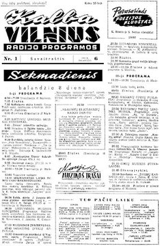 1956 m. Vyriausioji radijo informacijos valdyba 10 000 egzempliorių tiražu pradėjo leisti radijo programų savaitraštį „Kalba Vilnius“. Ėjo iki 1999 m. pabaigos.