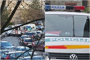 Prie Kauno daugiabučio sulėkė pagalbos tarnybos, medikai su respiratoriais