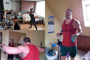 Vilius Tarasovas su žmona Violeta parodė, kaip sportuoja namuose: „Geriau negu nieko“