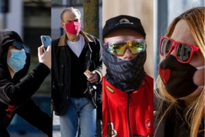 Vilniaus gatvės stilius: vieni saugojosi po kaukėmis, o kitiems užteko ir šalikų