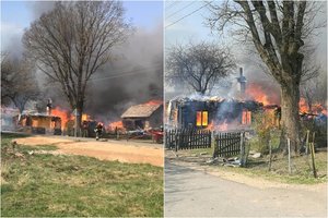 Šalčininkų r. įsisiautėjo didžiulis gaisras: dega pastatai, žolė, miškas