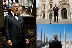 Milijonai žmonių stebėjo Andrea Bocelli pasirodymą tuščioje Milano katedroje
