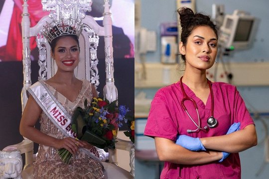 Anglijai grožio konkurse „Mis pasaulis“ atstovavusi B. Mukherjee karūną iškeitė į gydytojos chalatą