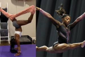 Nuobodžiaujanti olimpinė čempionė S. Biles pademonstravo išradingą triuką