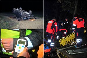 Jonavos krašte siautėjo įkaušę kelių ereliai: mašinos virto, skriejo į laukus, sužeisti 4 jauni vyrai