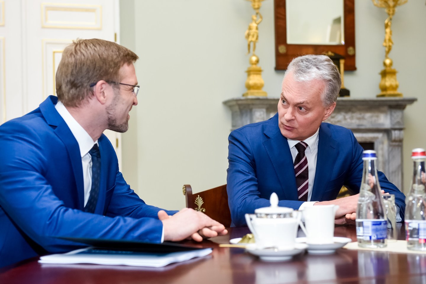 Prezidentas susitiko su socialinės apsaugos ir darbo ministru Linu Kukuraičiu, Linas Kukuraitis, Gitanas Nausėda<br>D.Umbraso nuotr.