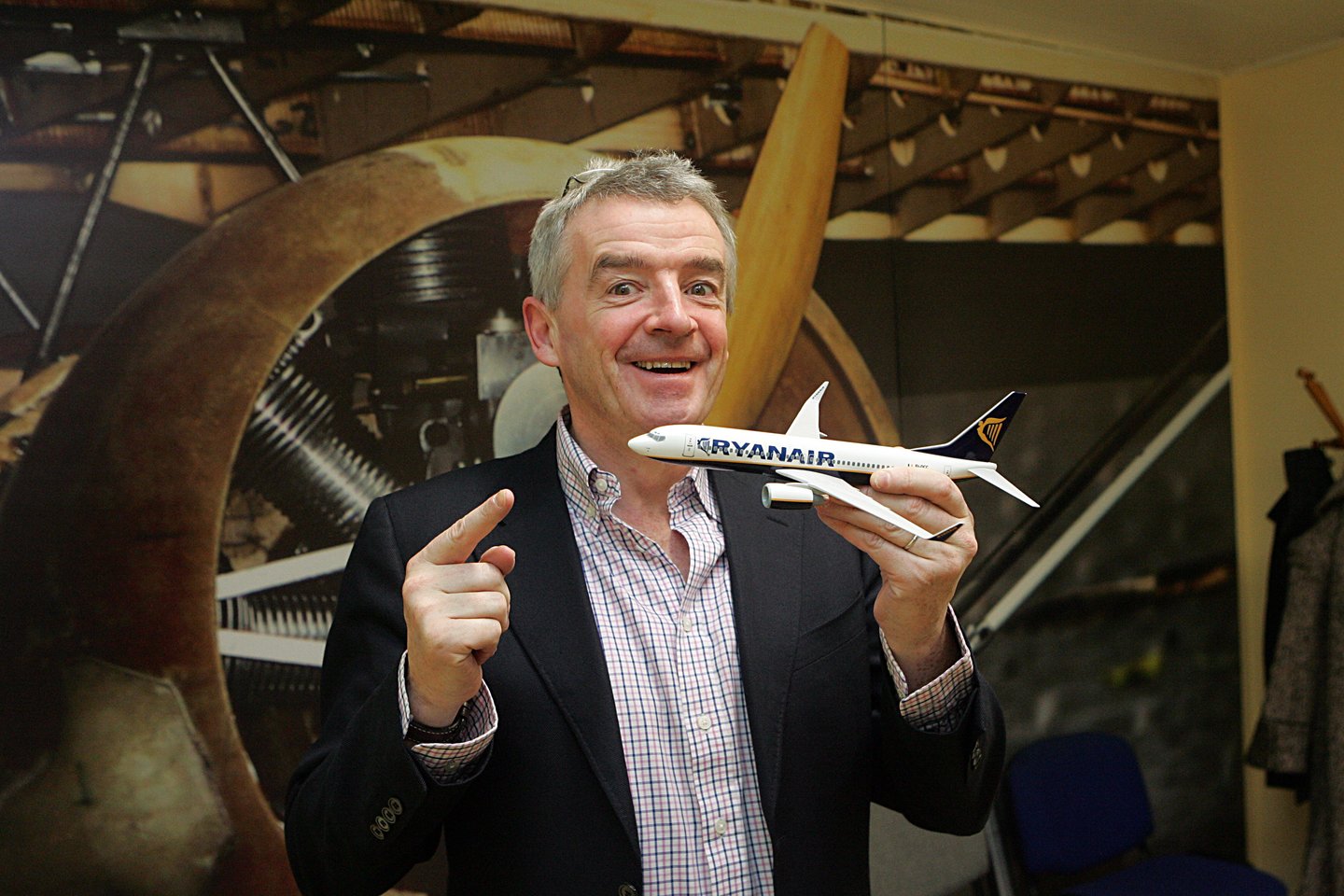 Ryanair bendrovės generalinis direktorius Michaelas O'Leary.<br>P.Mantauto nuotr.
