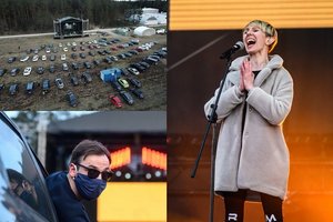 Po ilgos tylos – koncertas po atviru dangumi: žiūrovai stebėjo iš automobilių