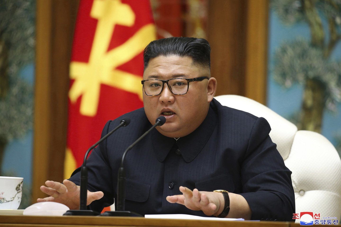 Sklandant įvairiems gandams apie Šiaurės Korėjos lyderio sveikatą, Kim Jong Unui greičiausiai priklausantis traukinys buvo pastebėtas pajūrio kurorte rytinėje šalies dalyje, parodė autoritetingos JAV svetainės „38 North“ palydovinės nuotraukos.<br>AP/Scanpix nuotr.