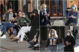 Vilniaus gatvėse jau aidi juokas ir diskusijos: lauko kavinės ir barai sulaukė pirmųjų lankytojų