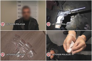 Daugelį kartų teistas nusikaltėlis vėl pakliuvo į pareigūnų rankas – šįkart su ginklais ir narkotikais